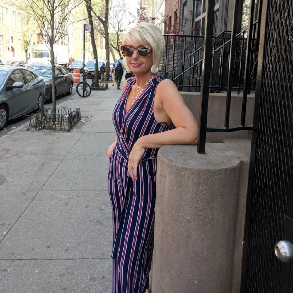 Monteau Jumpsuit Navy and Red